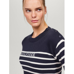 Maglione alla marinara Tommy Hilfiger Equestrian Fairflied donna Blu navy