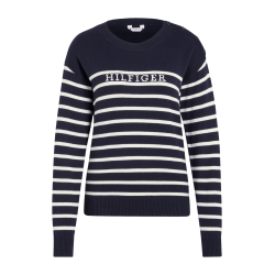 Maglione alla marinara Tommy Hilfiger Equestrian Fairflied donna Blu navy