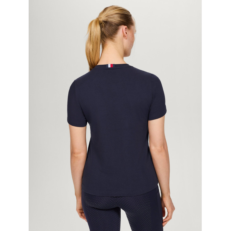 T-shirt Tommy Hilfiger Equestrian Belmont a maniche corte con strass donna T-shirt Tommy Hilfiger Equestrian Belmont a maniche corte con strass donna