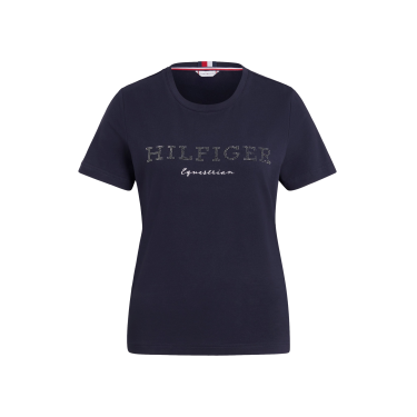 T-shirt Tommy Hilfiger Equestrian Belmont a maniche corte con strass donna T-shirt Tommy Hilfiger Equestrian Belmont a maniche corte con strass donna