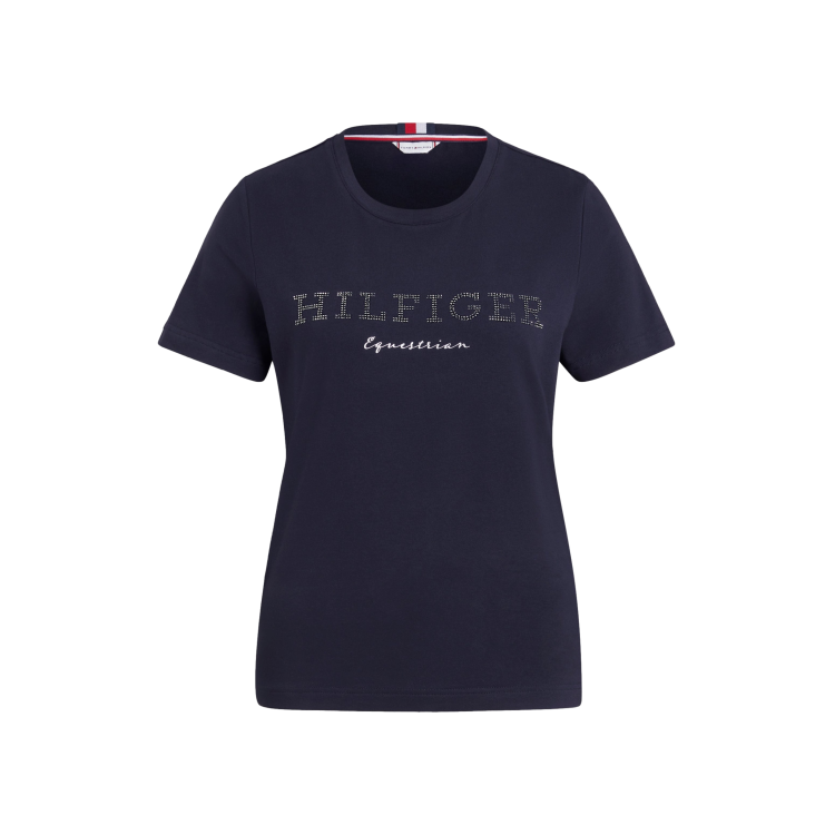 T-shirt Tommy Hilfiger Equestrian Belmont a maniche corte con strass donna T-shirt Tommy Hilfiger Equestrian Belmont a maniche corte con strass donna