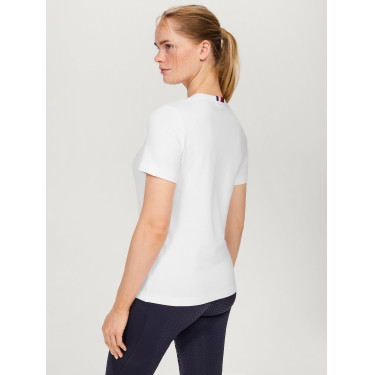 T-shirt Tommy Hilfiger Equestrian Belmont a maniche corte con strass donna Bianco T-shirt Tommy Hilfiger Equestrian Belmont a maniche corte con strass donna Bianco