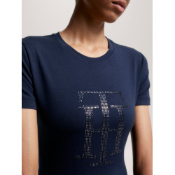 T-shirt Tommy Hilfiger Equestrian Manhattan a maniche corte da donna Blu navy