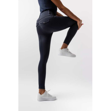 Leggings ibridi da donna Horze Anya fullgrip Apertura Blu marino