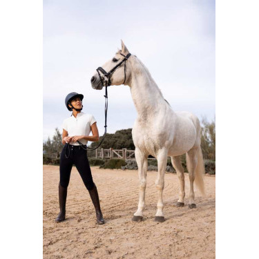 Pantaloni da equitazione Horze Leonie donna con fondo integrale Blu marino scuro