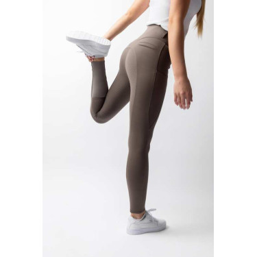 Pantaloni con grip integrale per tutte le stagioni Horze Mira Marrone morel