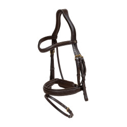 Briglia Dy'on collezione D capezzina combinata intrecciata con Pull Back Marrone