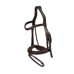 Briglia Dy'on collezione D capezzina combinata intrecciata con Pull Back Marrone