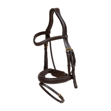 Briglia Dy'on collezione D capezzina combinata intrecciata con Pull Back Marrone