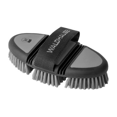 Spazzola da striglia Flex Waldhausen setole sintetiche morbide Nero / grigio