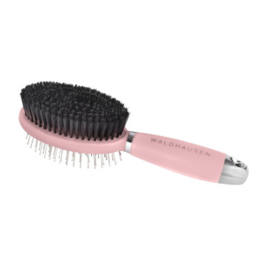 Spazzola Waldhausen doppia crine con manico in gel Linnea rosa
