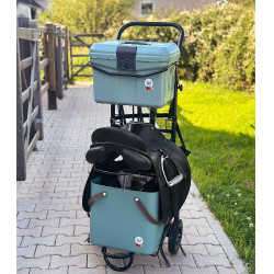 Carrello da scuderia in metallo Waldhausen Nero