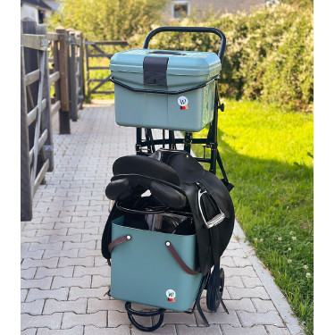 Carrello da scuderia in metallo Waldhausen Nero