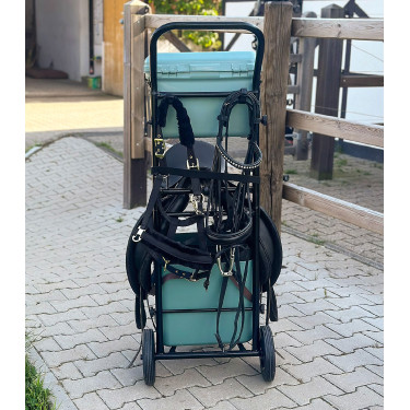 Carrello da scuderia in metallo Waldhausen Nero