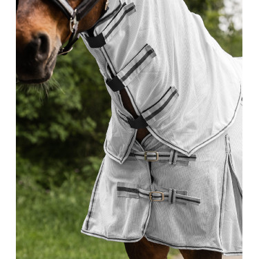 Coperta anti-mosche Waldhausen con collo amovibile Protect Grigio argento / grigio