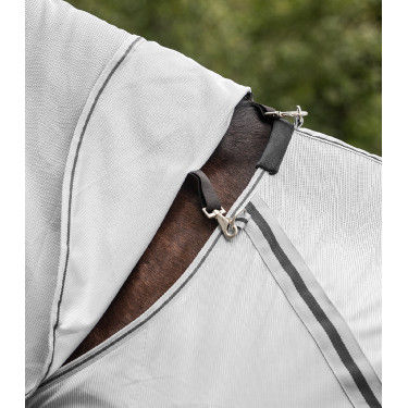 Coperta anti-mosche Waldhausen con collo amovibile Protect Grigio argento / grigio