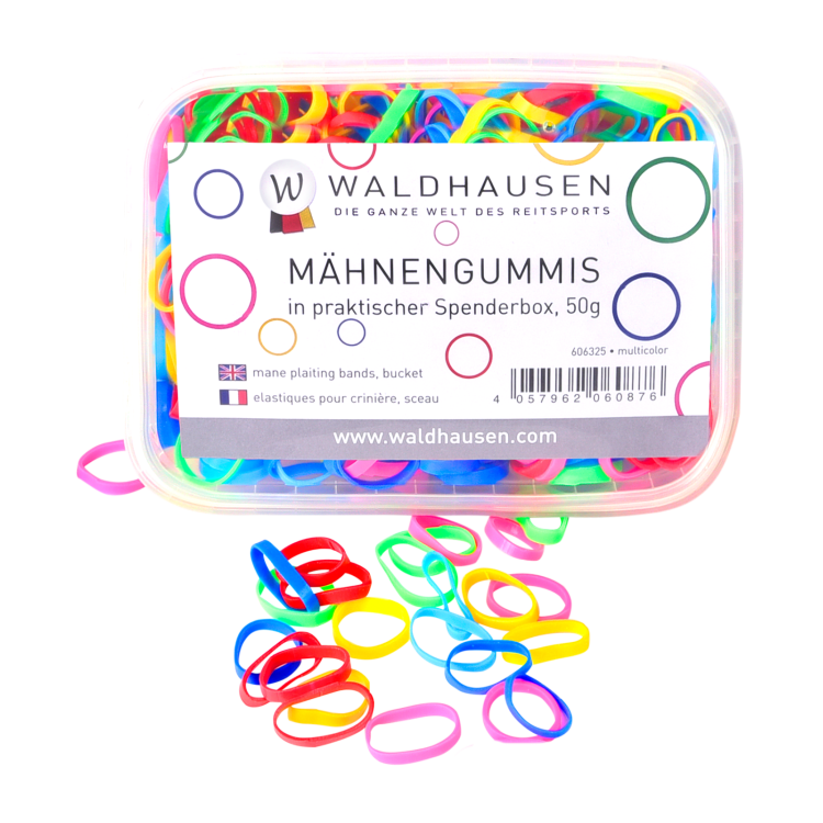 Elastici Waldhausen extra larghi per trecce multicolore scatola Elastici Waldhausen extra larghi per trecce multicolore scatola