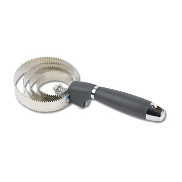 Striglia metallica rotonda Waldhausen con manico in gel Nero