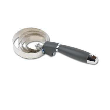 Striglia metallica rotonda Waldhausen con manico in gel Nero