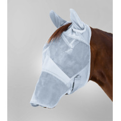 Maschera anti-mosche Waldhausen Premium protezione orecchie e naso Grigio argento