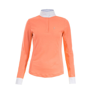 Polo a maniche lunghe Blaire Horze donna Rosa salmone