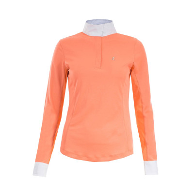 Polo manches longues Blaire Horze femme Rose saumon