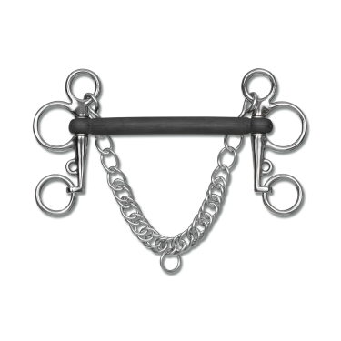 Pelham in gomma Waldhausen con cannone rigido anatomico Pelham in gomma Waldhausen con cannone rigido anatomico