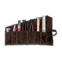 Set da maniscalco Waldhausen in custodia di pelle Marrone