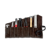 Set da maniscalco Waldhausen in custodia di pelle Marrone