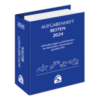 Quaderno di esercizi di equitazione Deutsche Reiterliche Vereinigung Blu