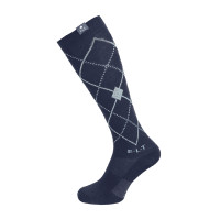 Calze da equitazione ELT Argyle Nero / blu pietra