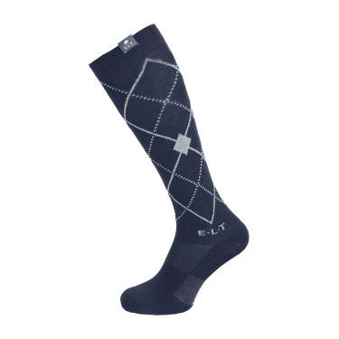Calze da equitazione ELT Argyle Blu profondo / blu pietra
