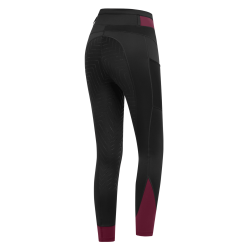Leggings da equitazione ELT Noemi Nero / rosso vellutato
