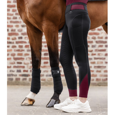 Leggings da equitazione ELT Noemi Nero / rosso vellutato
