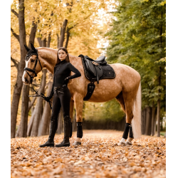 Pantaloni da equitazione ELT a vita alta in silicone Hella Nero