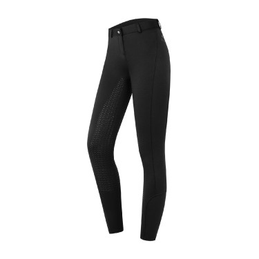 Pantaloni da equitazione termici ELT Essential con silicone per bambini Nero