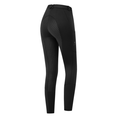 Pantaloni da equitazione termici ELT Essential con silicone per bambini Nero