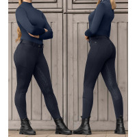 Pantaloni da equitazione termici ELT Essential con silicone da donna Blu profondo
