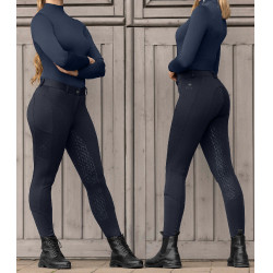 Pantaloni da equitazione termici ELT Essential con silicone da donna Blu profondo