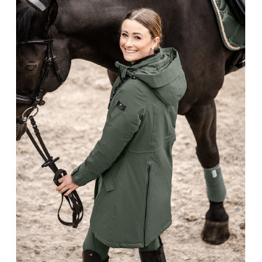 Parka da equitazione invernale ELT Performance Ontario Oliva scuro Kaki Parka da equitazione invernale ELT Performance Ontario Oliva scuro Kaki
