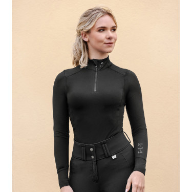 T-shirt con zip ELT funzionale Milano Nero