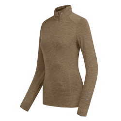 T-shirt con zip ELT funzionale Milano Miscela cappuccino Marrone