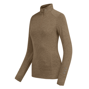 T-shirt con zip ELT funzionale Milano Miscela cappuccino Marrone