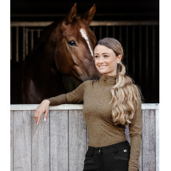 T-shirt con zip ELT funzionale Milano Miscela cappuccino Marrone