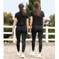 Pantaloni da equitazione ELT Essential in silicone da donna Nero