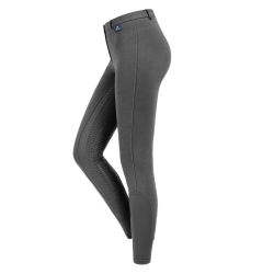 Pantaloni da equitazione ELT Fun Sport in silicone per bambini Asfalto Grigio