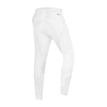 Pantaloni da equitazione ELT Mailo con grip al ginocchio da uomo Bianco