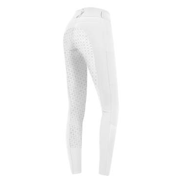 Pantaloni da equitazione ELT Micro Sport in silicone a vita alta Bianco Pantaloni da equitazione ELT Micro Sport in silicone a vita alta Bianco