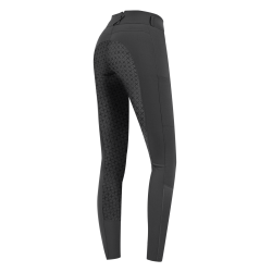 Pantaloni da equitazione ELT Micro Sport in silicone a vita alta Asfalto Grigio