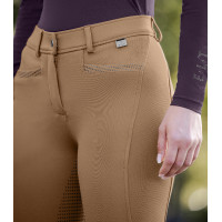 Pantaloni da equitazione ELT Oktavia in silicone Cappuccino Marrone